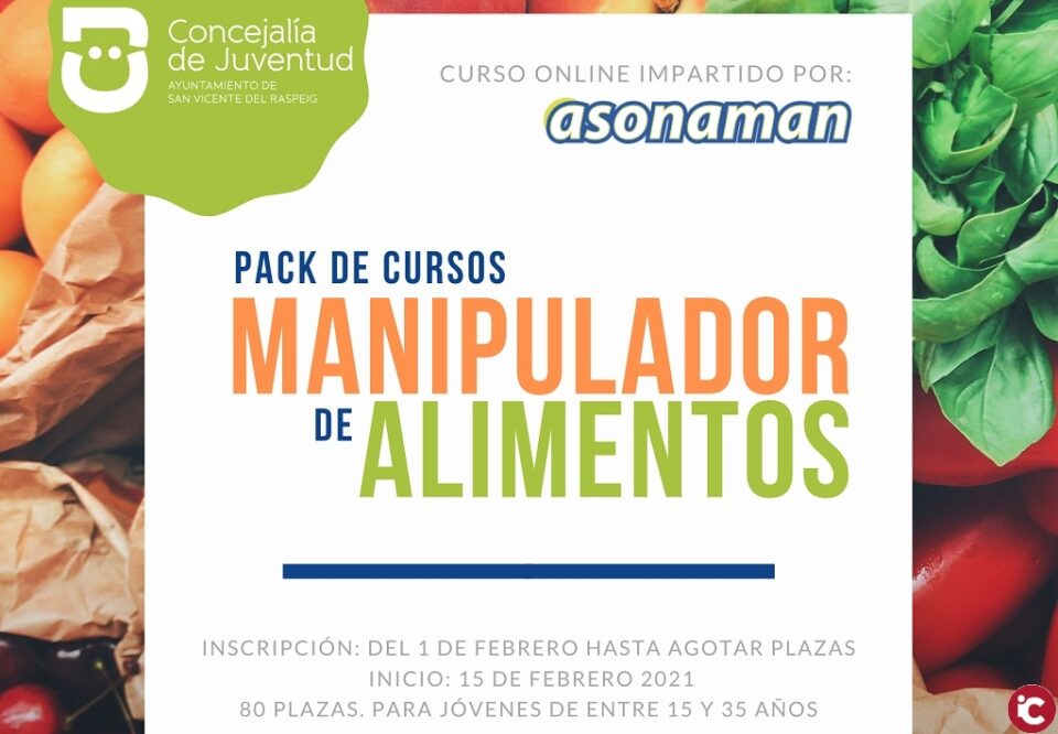 Juventud lanza un pack de cursos gratuitos online de manipulador de alimentos
