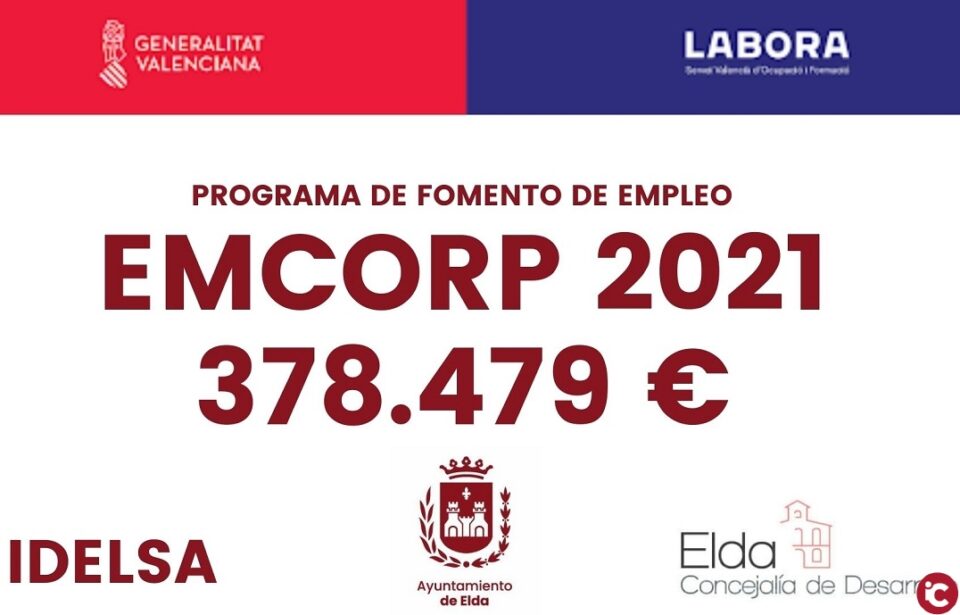 El Ayuntamiento de Elda solicita más de 378.000 euros de los fondos EMCORP 2021 para la contratación de 28 personas mayores de 30 años