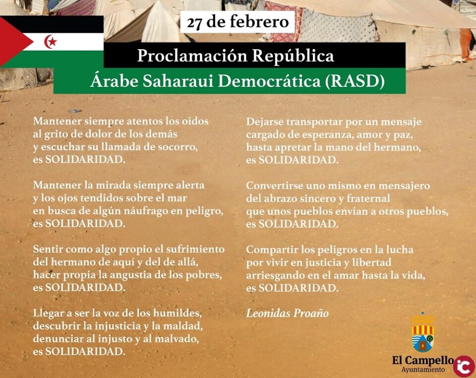 Hoy se conmemoran los 45 años de la proclamación de la República Árabe Saharaui Democrática (RASD)