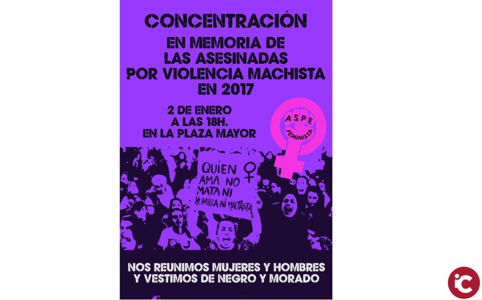 Concentración en memoria de las asesinadas por violencia machista en 2017