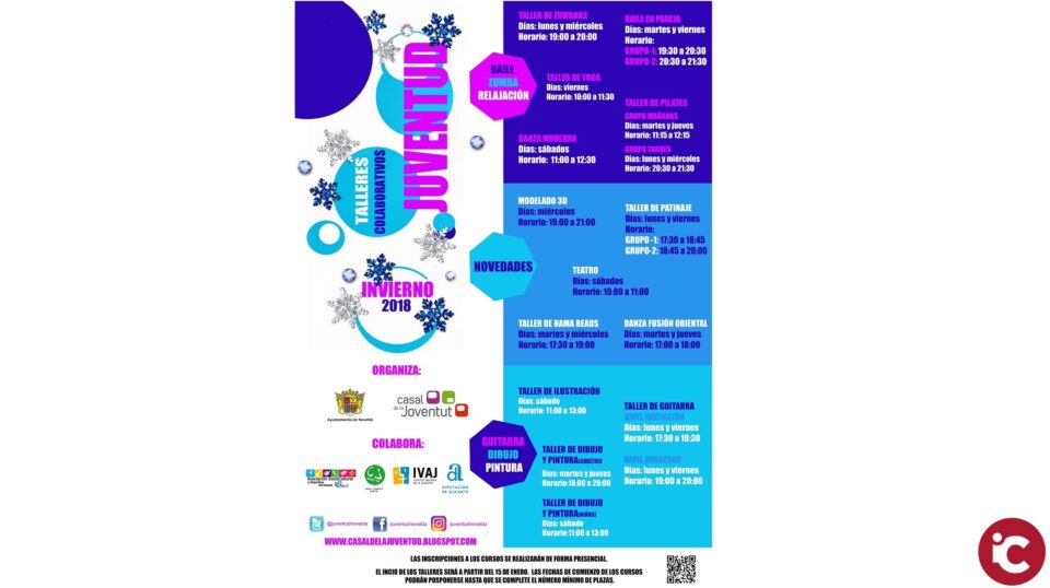 Juventud presenta los Talleres de Invierno 2018
