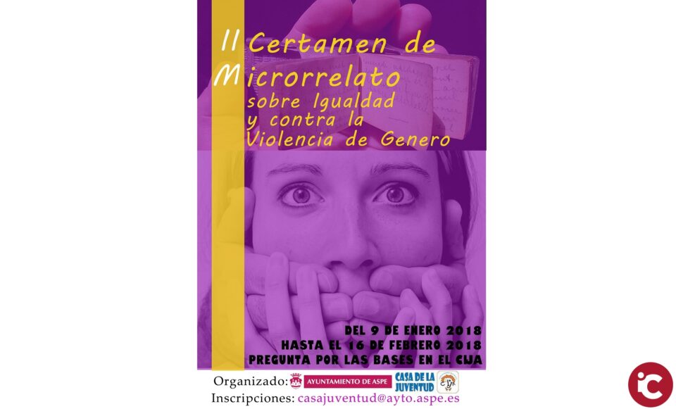 Juventud organiza el II Concurso de microrrelatos sobre igualdad y contra la violencia de género