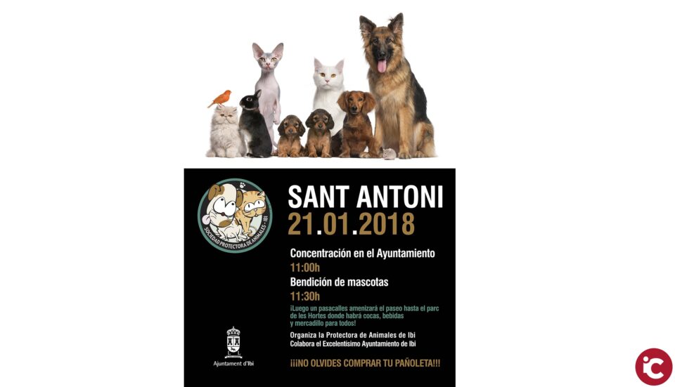 Ibi celebra el Día de San Antón con la Bendición de los Animales y el mercadillo solidario