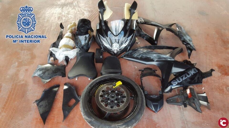 La Policía Nacional desarticula en Alicante un grupo criminal especializado en el robo y despiece de motocicletas de gran cilindrada