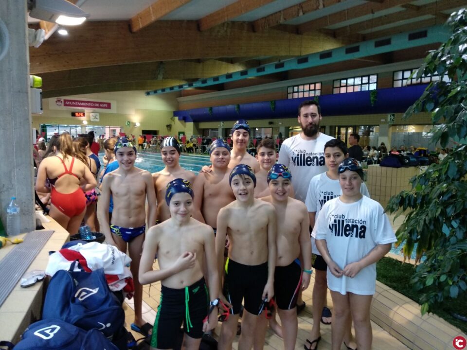 Espectacular actuación del Club Natación Villena en la cuarta jornada de la liga Promesas