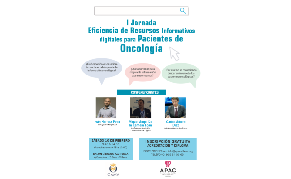 I Jornada Eficiencia de Recursos Informativos digitales para Pacientes de Oncología