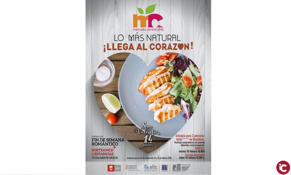 El Mercado Central de Elda sortea dos fines de semana románticos para celebrar San Valentín
