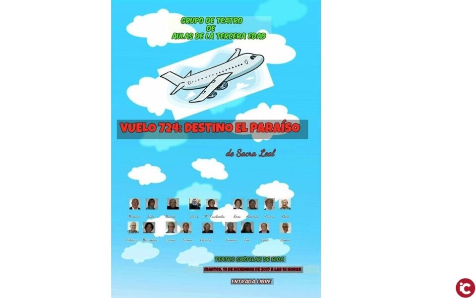 El grupo de teatro Aulas de la 3ª Edad de Elda representa "Vuelo 724
