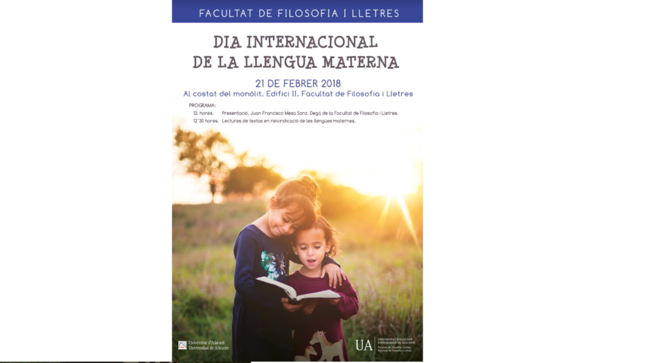 Filosofia i Lletres de la Universitat d'Alacant s'uneix a la UNESCO i reivindica les llengües maternes en el Dia Internacional de la Llengua Materna