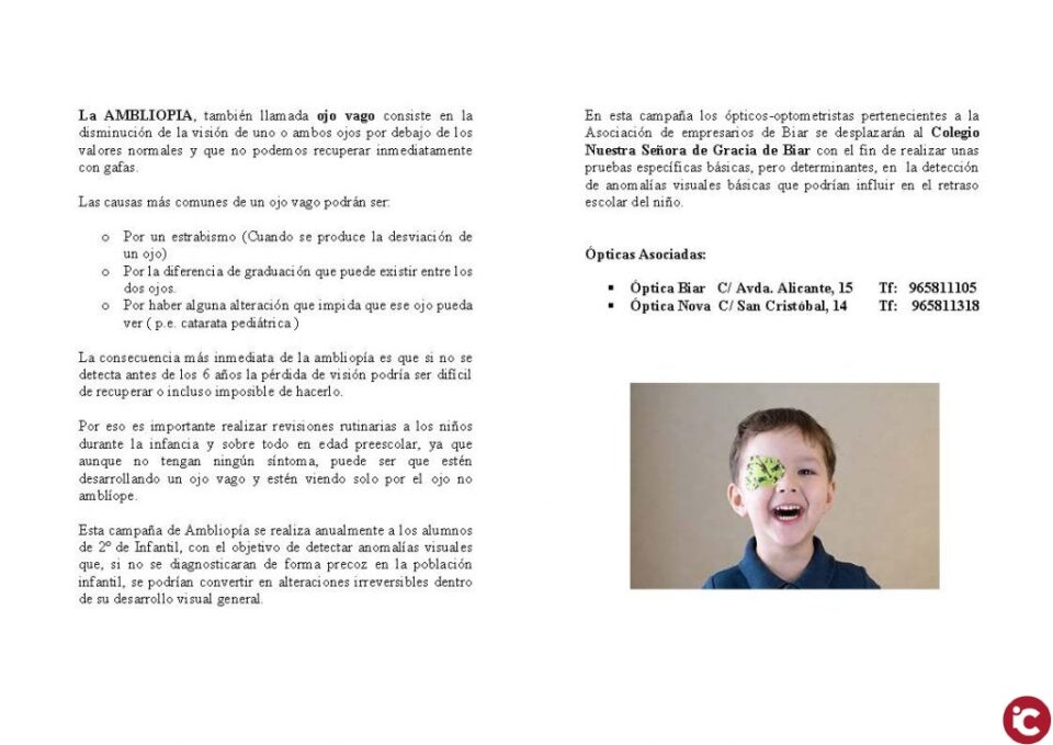 Campanya d'Ambliopia 2018 a Biar