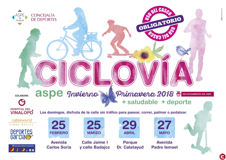 Este domingo retorna la ciclovía a las calles de Aspe