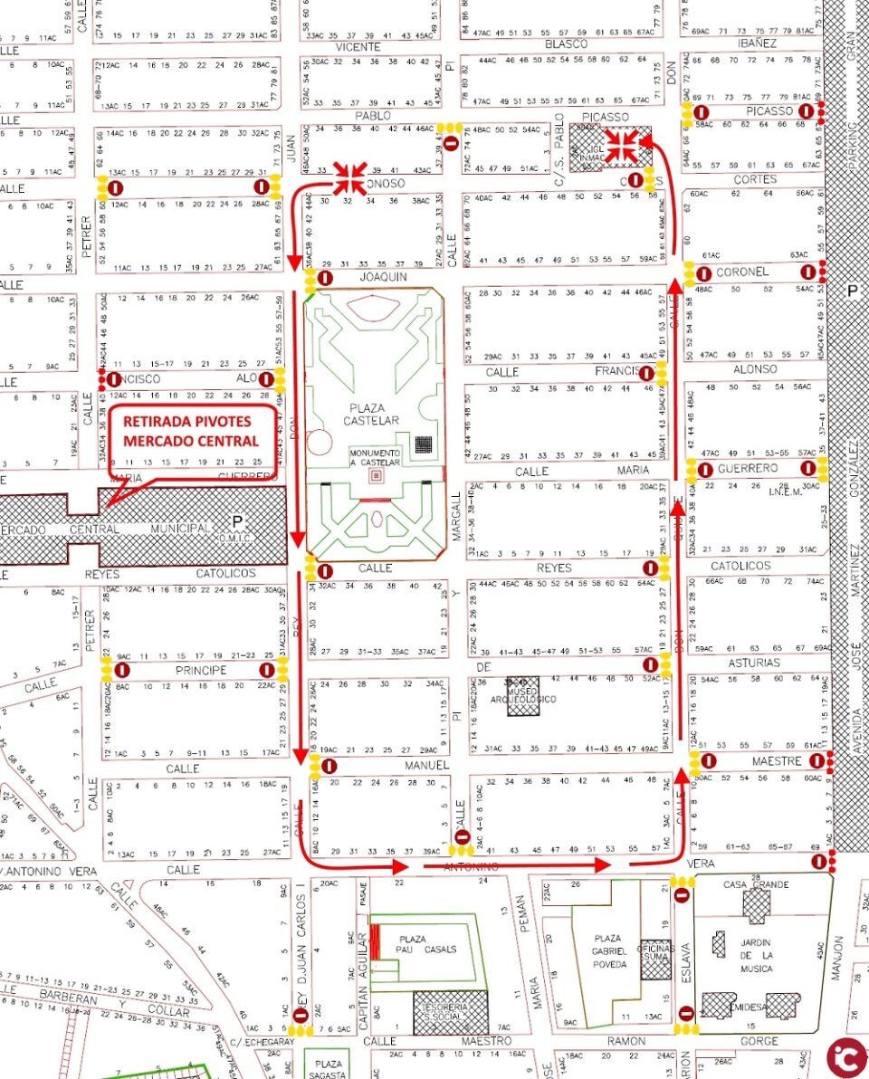 Aviso de corte de calles en Elda por la romería del Nazareno