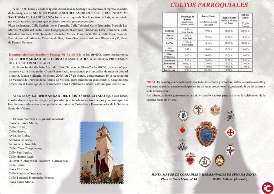 Semana Santa 2018: Del 23 de Marzo al 1 de Abril
