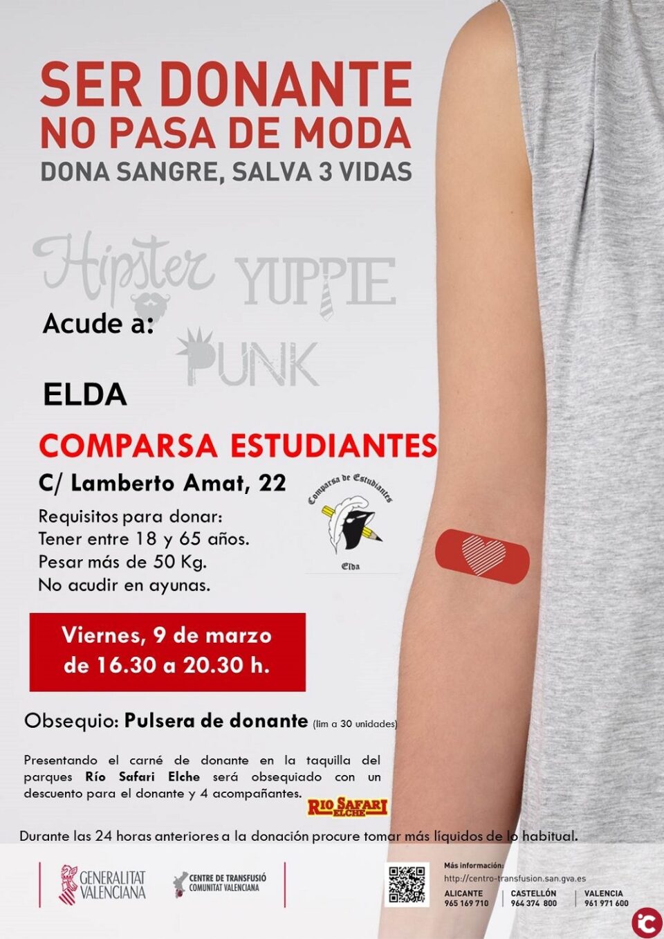 Nuevas donaciones de sangre en Elda y Sax la próxima semana