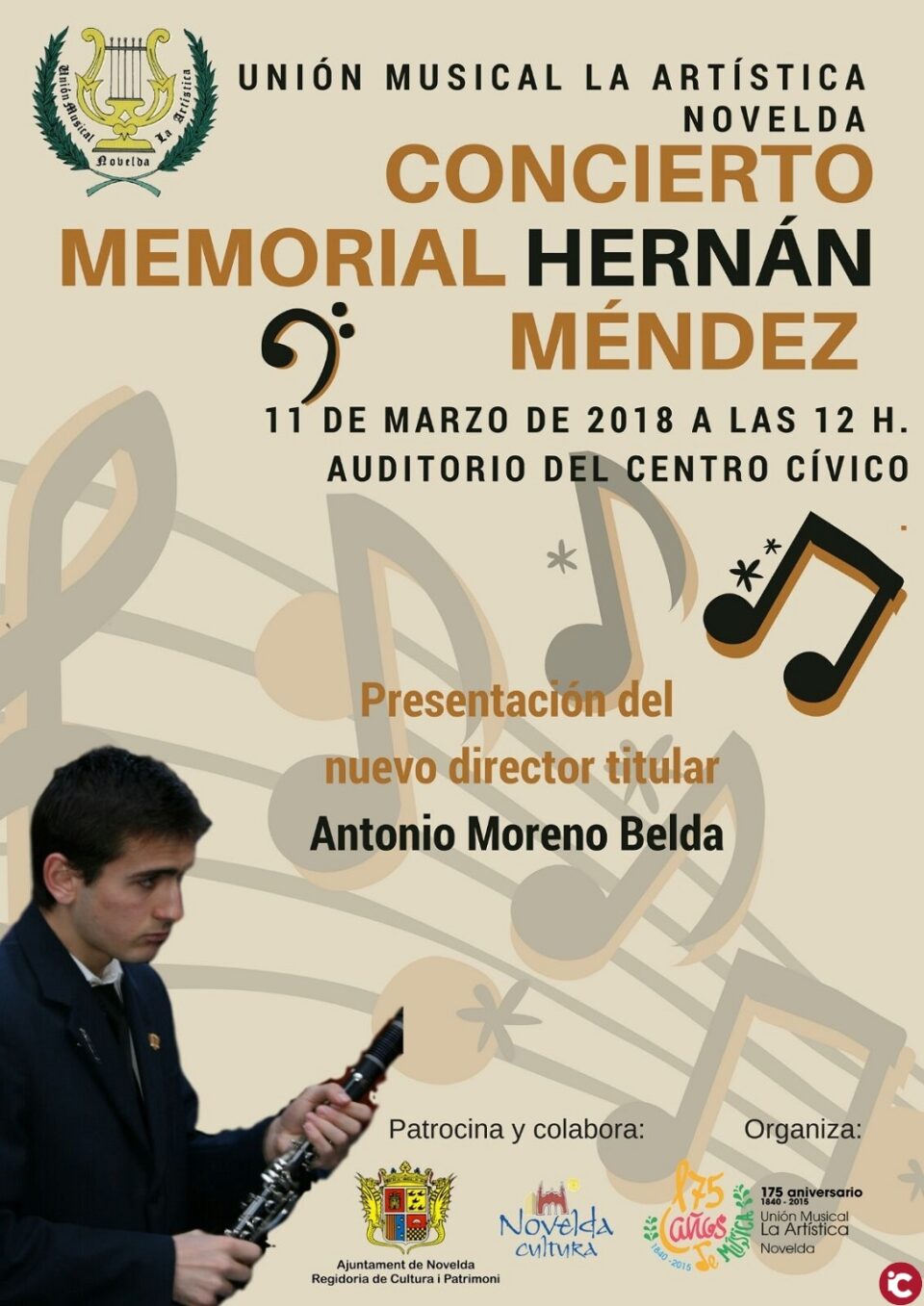La Unión Musical la Artística presenta a su nuevo director y homenajea a Hernán Méndez