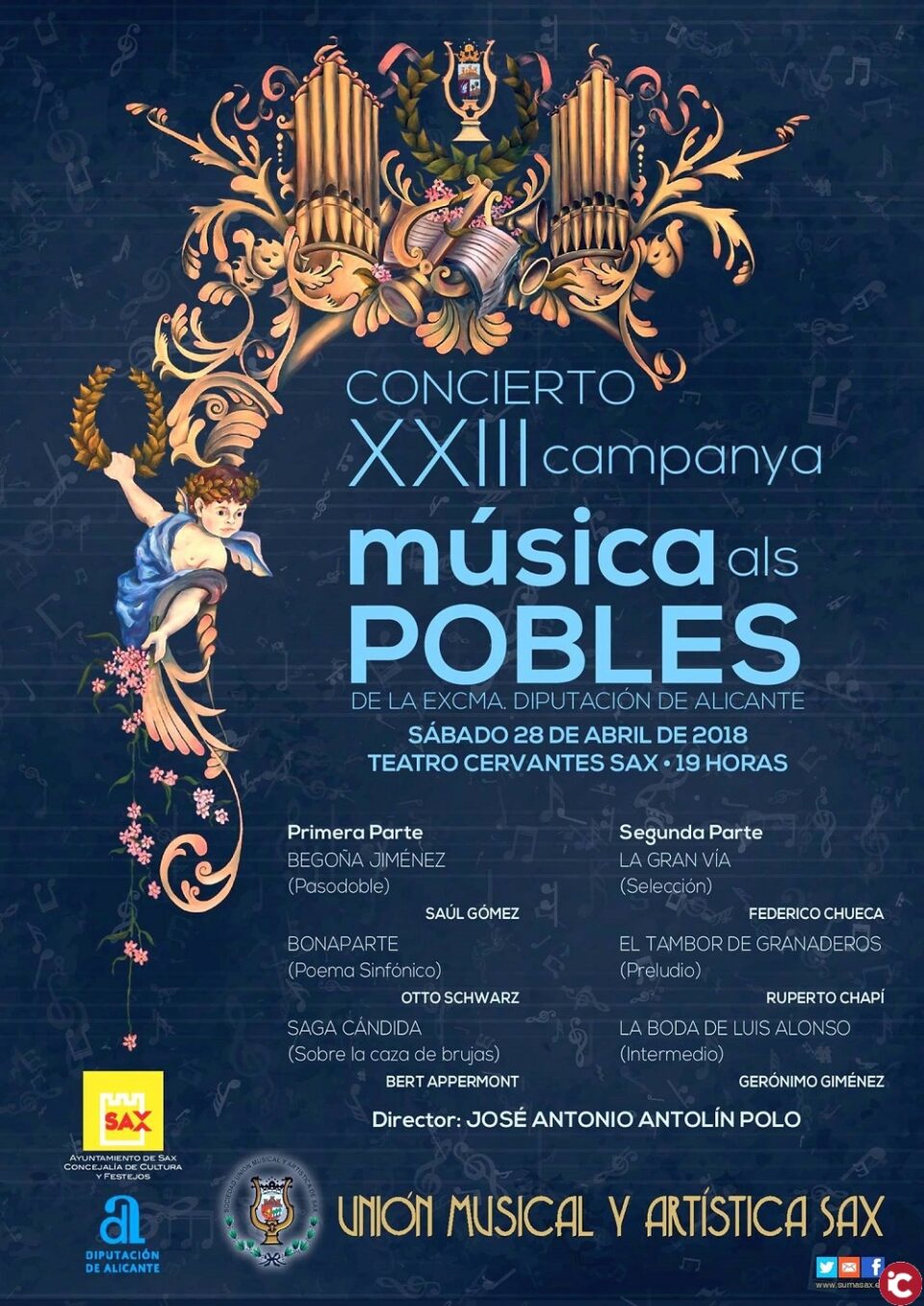 La Unión Musical de Sax ofrece este sábado un concierto de la campaña «Música als Pobles»