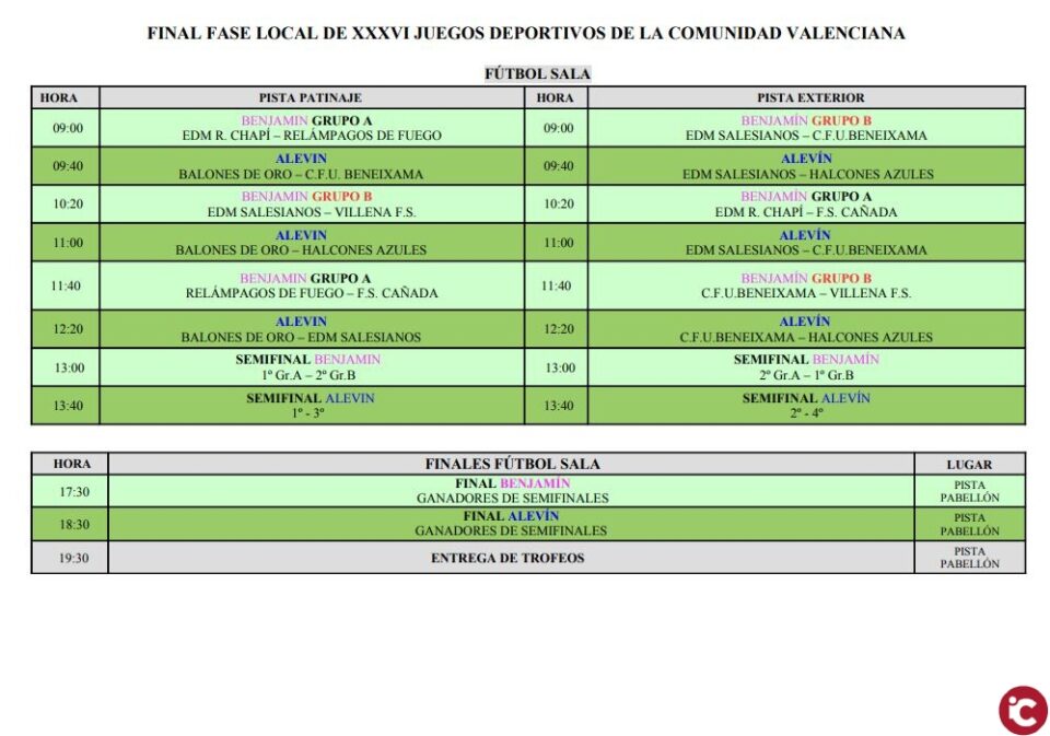 Fase final de los Juegos Deportivos Escolares en el polideportivo
