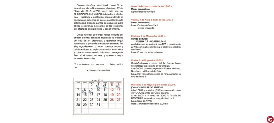 XII Jornadas Comarcales "Haciendo Visible lo Invisible" organizadas por AFIVIC