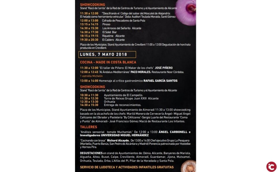 El Ayuntamiento acude a Alicante Gastronómica donde el arroz será uno de los grandes protagonista