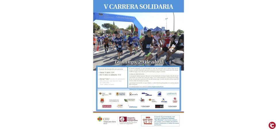 Alicante acoge la V Carrera Solidaria a favor de Cáritas con cerca de 500 participantes