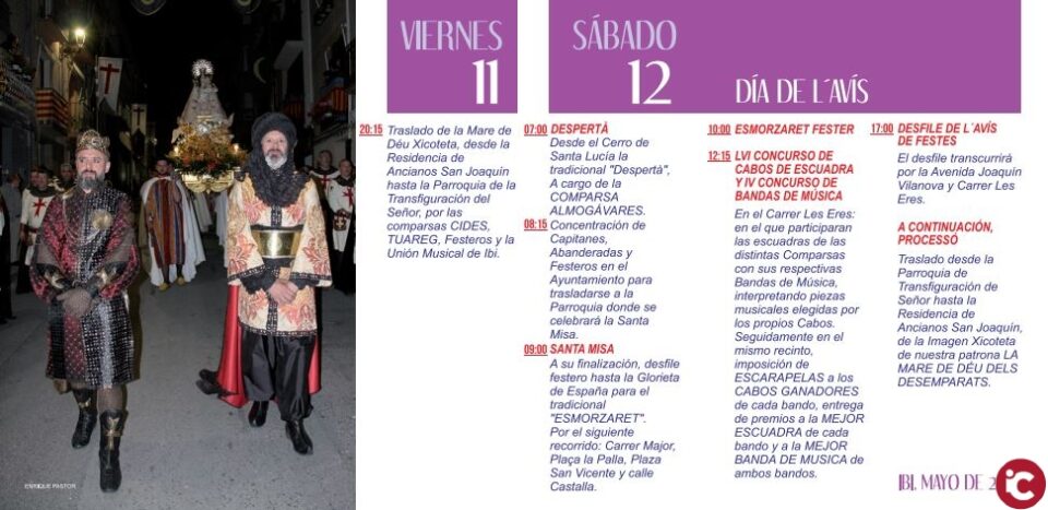 L´AVIS: Fiesta a celebrar en Honor a la Virgen de los Desamparados