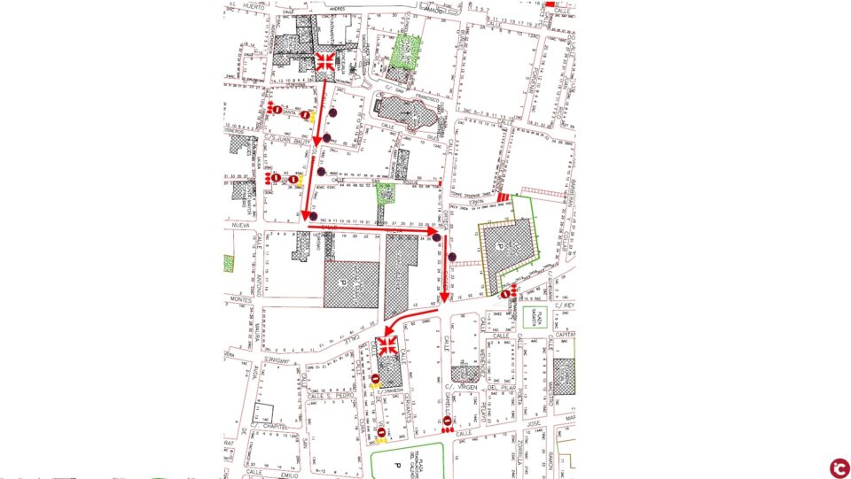 Informando de los cortes de Calles por pasacalles certamen Música de Moros y Cristianos