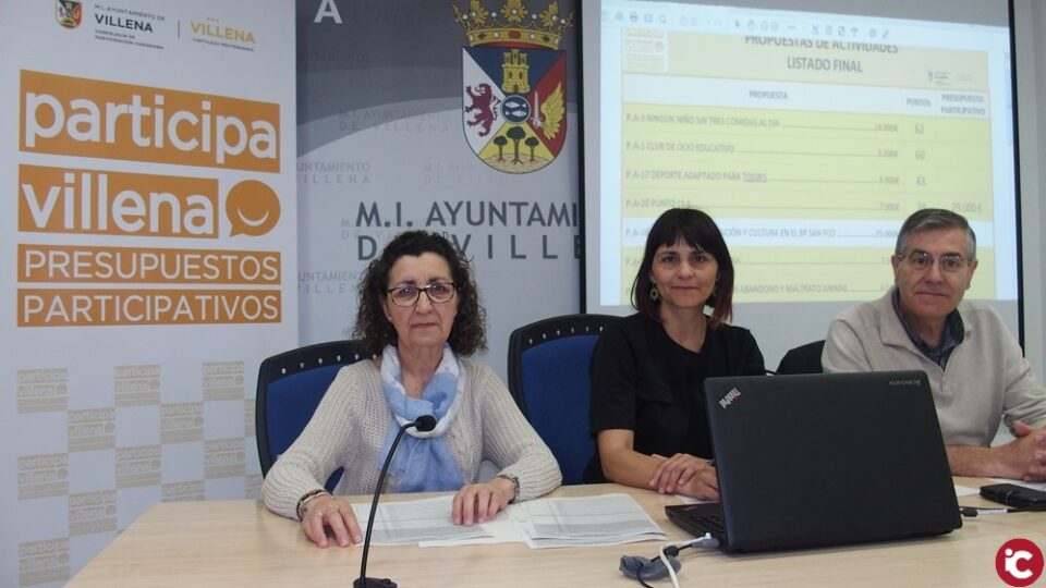 Ya se conocen los proyectos a realizar en Villena con los primeros Presupuestos Participativos