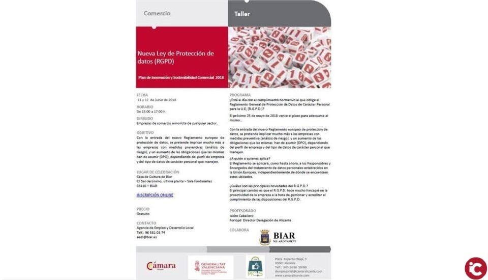 Taller Nueva Ley de Protección de Datos (RGPD)