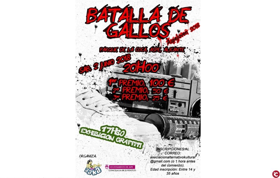 Segunda edición de la Batalla de gallos AspeJoven y exhibición de grafitos organizado por la Concejalía de Juventud y AAKA