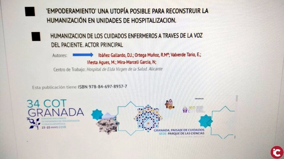 El Hospital de Elda en las 34 Jornadas Nacionales de Enfermería
