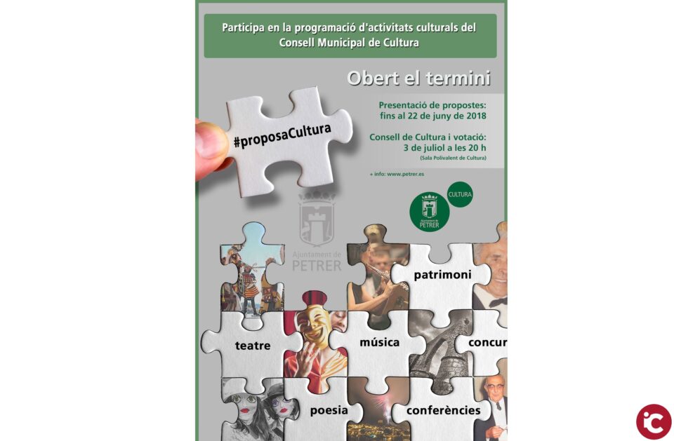 Una nueva oportunidad para decidir las actividades culturales de Petrer
