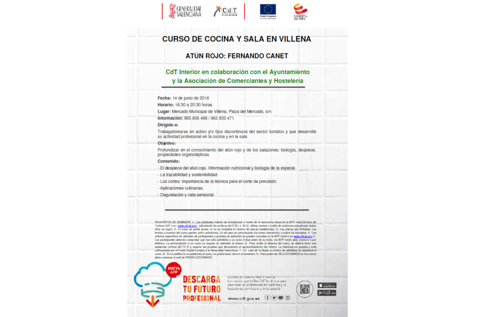 Curso de cocina gratuito sobre el atún rojo