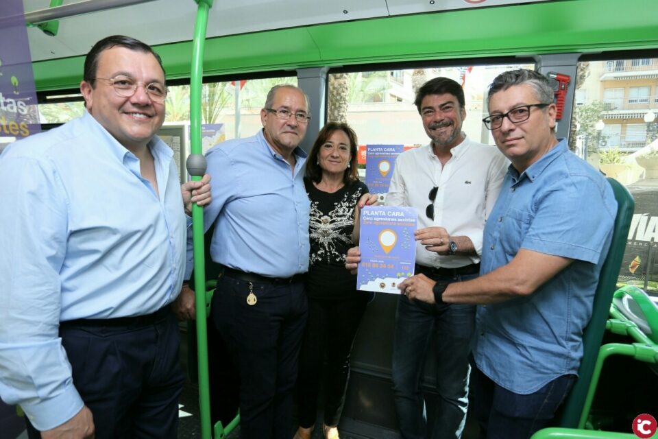 El Ayuntamiento de Alicante inicia la campaña de Igualdad Planta Cara: cero agresiones sexistas en más de 150 autobuses urbanos e interurbanos