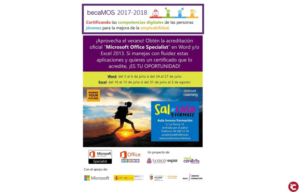 Aula INNOVA organiza dos cursos para obtener la certificación oficial Microsoft en Word y/o Excel durante el mes de julio