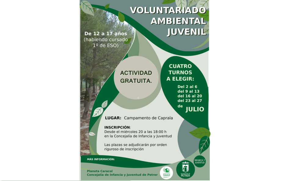 Vuelve el Voluntariado Ambiental Juvenil a Petrer