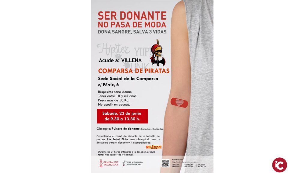 Donación voluntaria de sangre en beneficio de la sociedad y en favor de Cruz Roja en la Comparsa Piratas