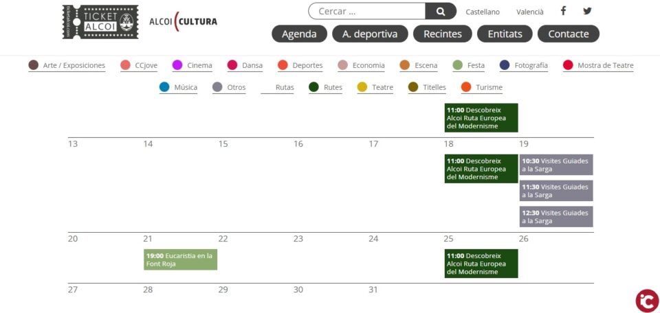 Ticketalcoi es consolida com lagenda cultural dAlcoi