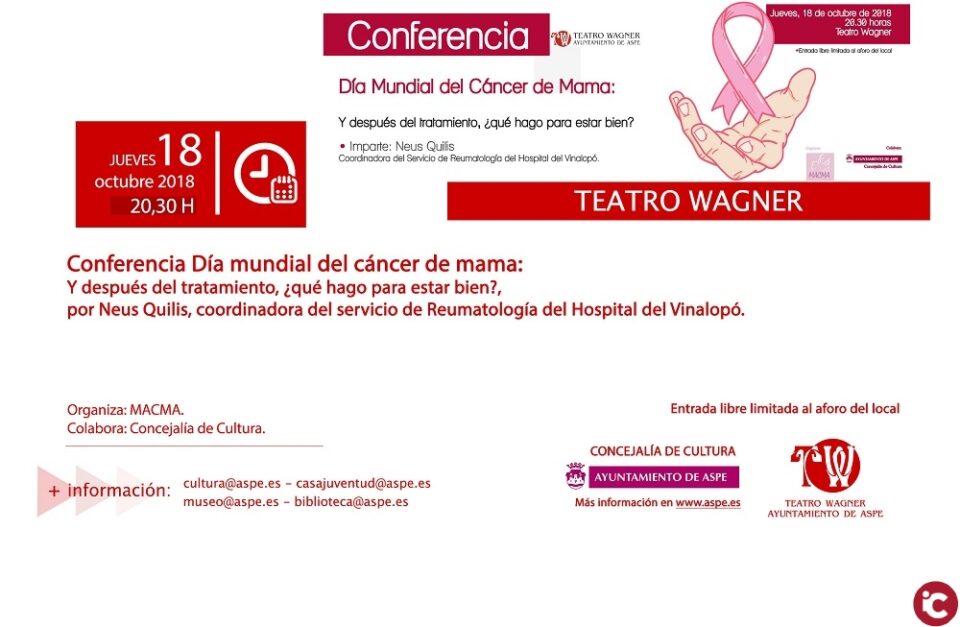 Próximas actividades organizadas por las concejalías de Cultura y Juventud del Ayuntamiento de Aspe