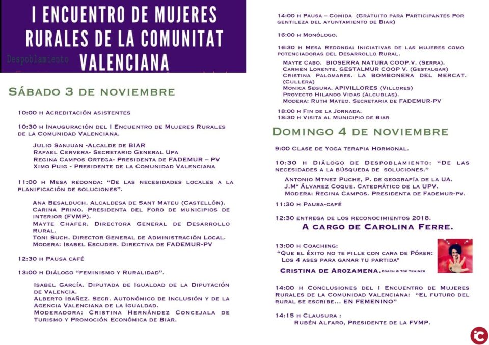 Biar se engalana para recibir el I Encuentro de Mujeres Rurales de la Comunidad Valenciana organizado por FADEMUR-PV