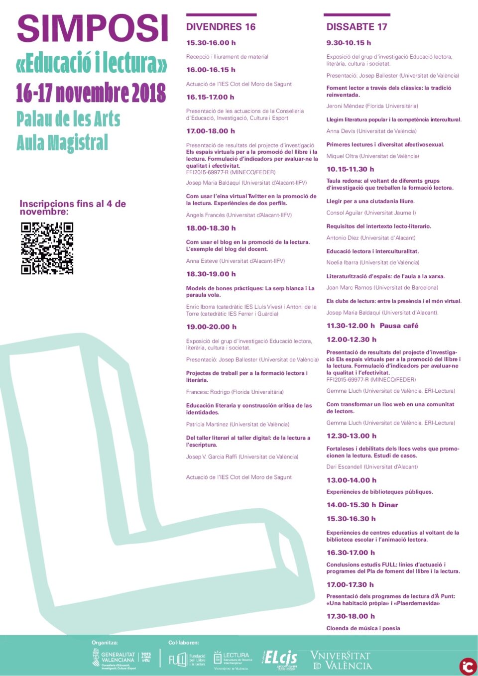 Las bibliotecas de Villena han sido invitadas por la Conselleria de Cultura a participar en el simposio "Educació i lectura