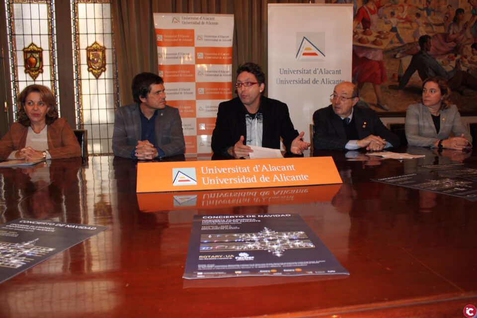 La UA i els clubs rotaris Alacant i Alacant Port presenten el seu Concert Solidari de Nadal a benefici de Càritas