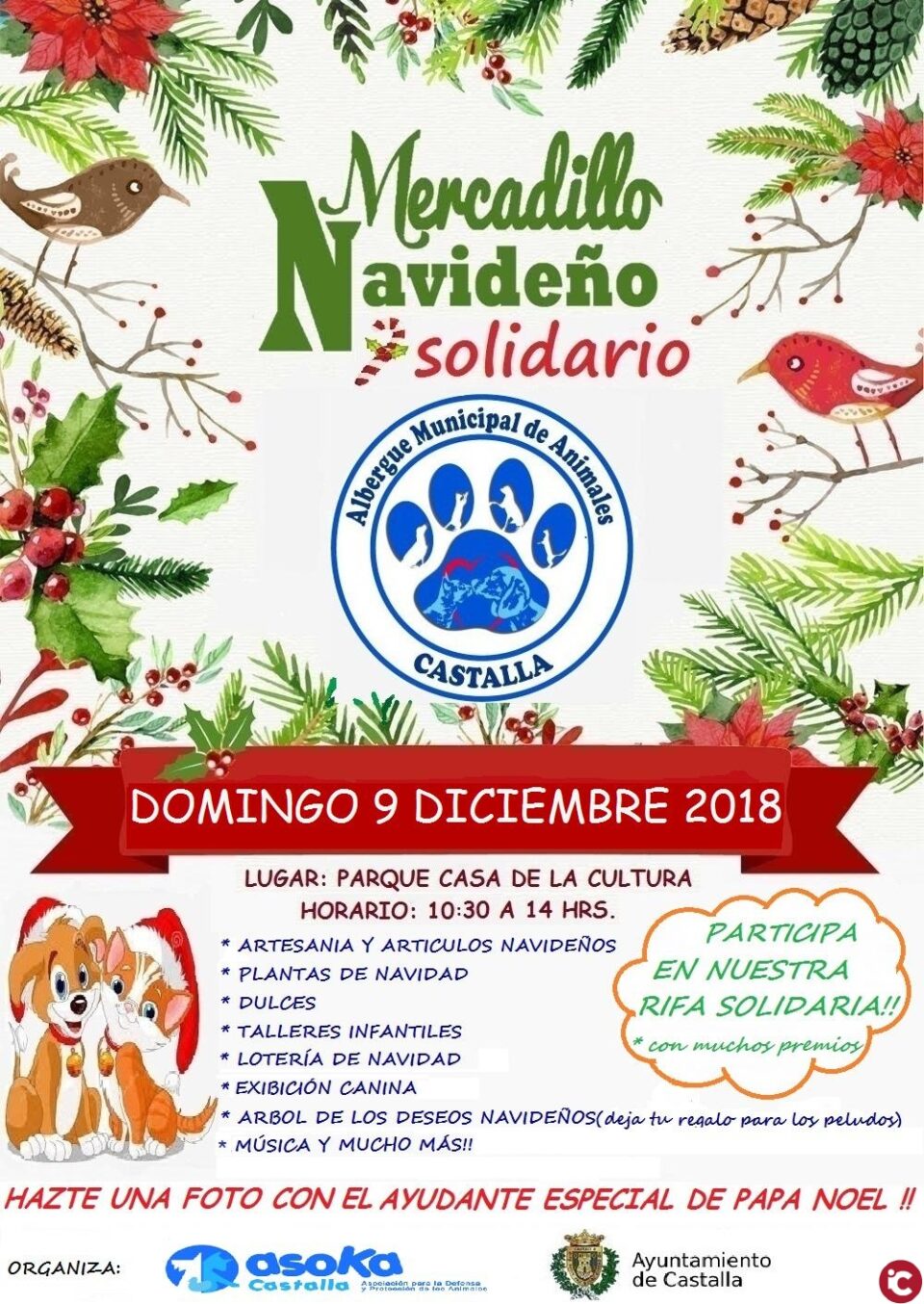 Asoka Castalla organiza un mercadillo navideño solidario el próximo 9 de Diciembre de