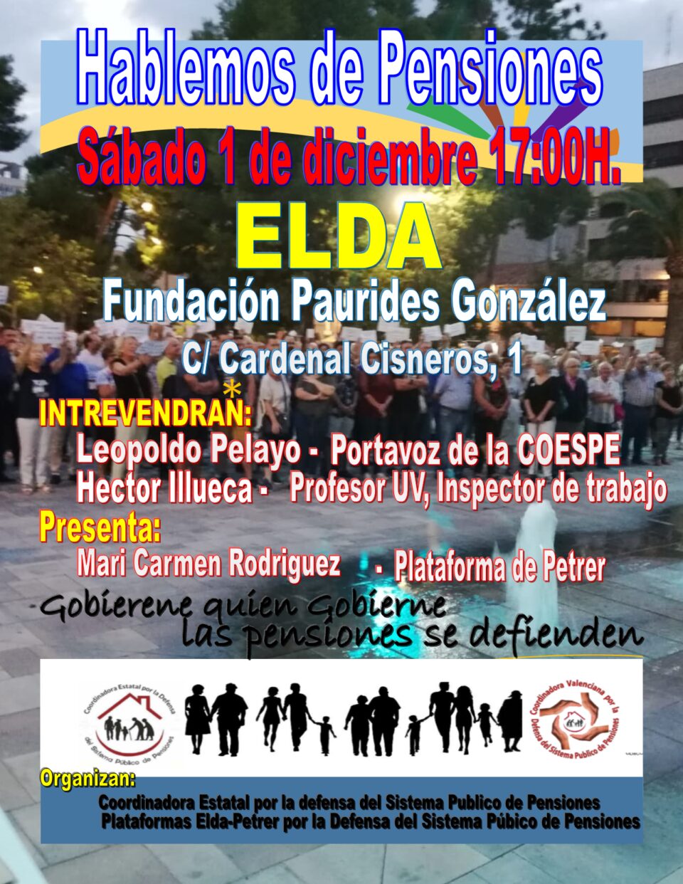 Charla 1 de diciembre de 2018 sobre Pensiones en Elda