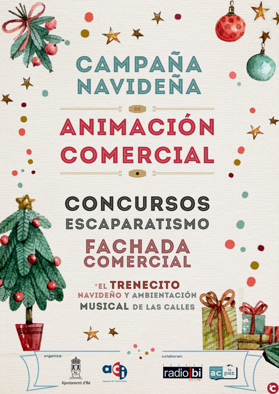 La concejalía de Comercio de Ibi convoca su XXVIII Concurso de Escaparatismo de Navidad y su II de Arreglo de Fachadas