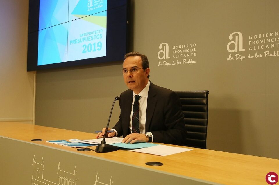 Los presupuestos de la Diputación de Alicante para 2019 pondrán el foco en la atención a los municipios y en las inversiones hídricas