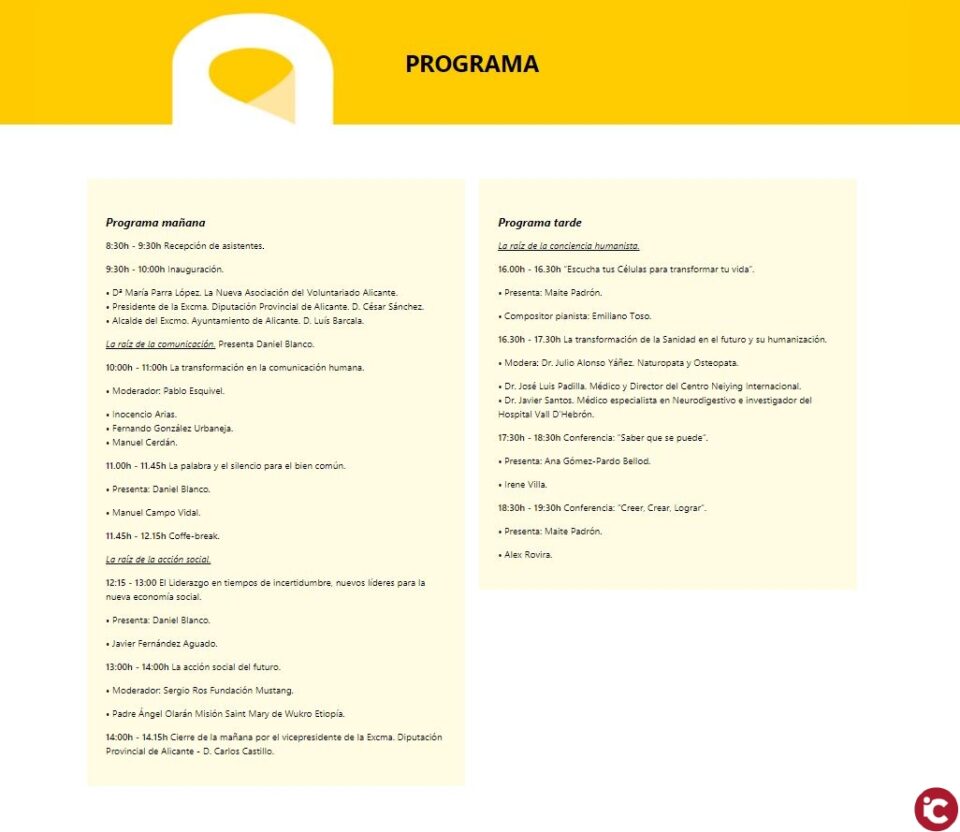 Más de 1.200 personas participaran el I Congreso de Transformación Social y Humana el próximo miércoles en Alicante
