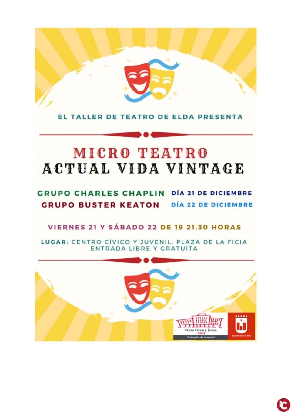El taller de Teatro Municipal presenta las representaciones de micro teatro Actual vida vintage
