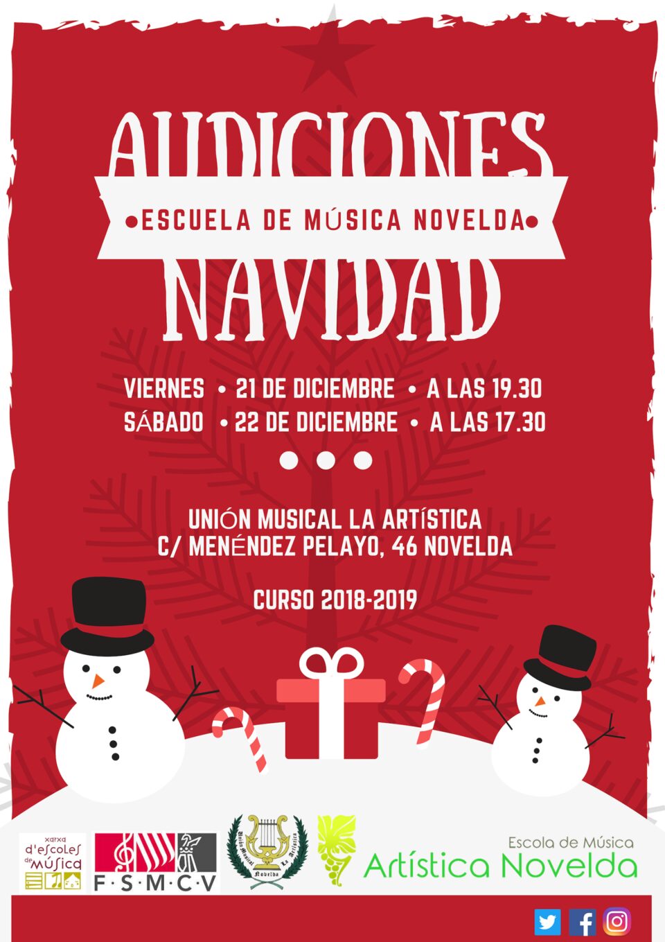 La Unión Musical La Artística felicita las Fiestas con música