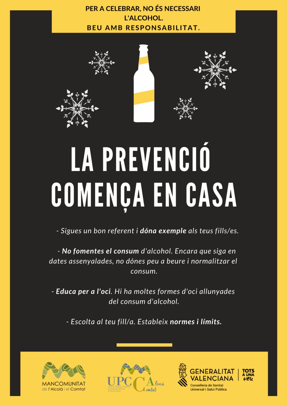 La UPCCA llança una campanya perquè no es normalitze el consum dalcohol en menors