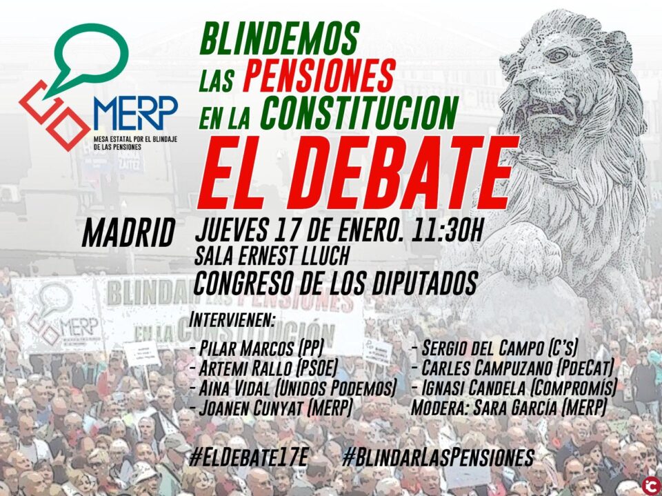 Dos compañeros de la Plataforma Local asistirán al debate entre los portavoces de la Mesa Estatal por el Blindaje de las Pensiones (MERP)